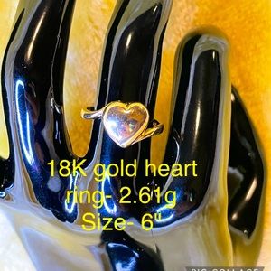 18K solid gold heart ring